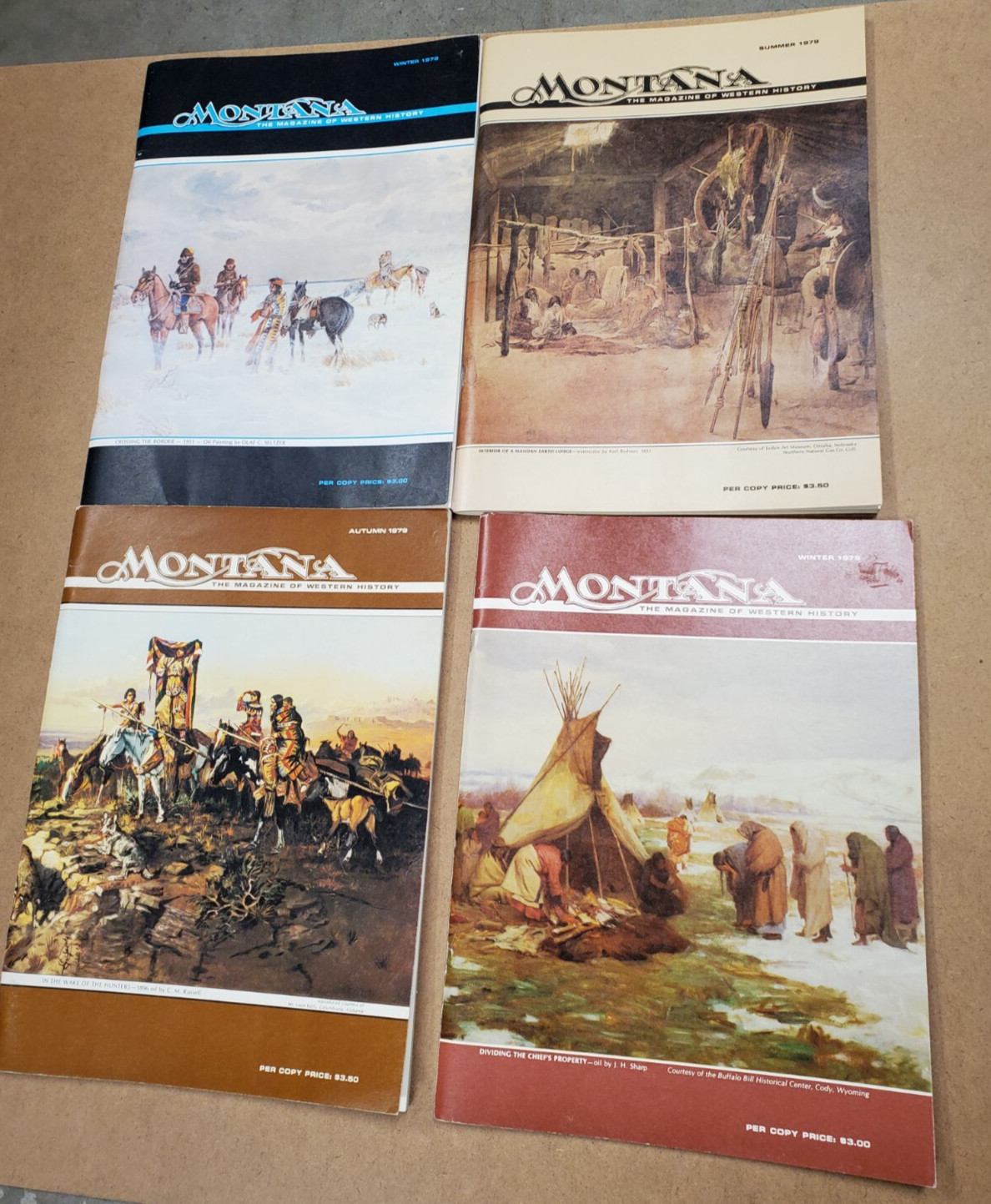 Vintage Lot Of 4 Montana The Magazine of Western History 1979 Bimonthly Magazine