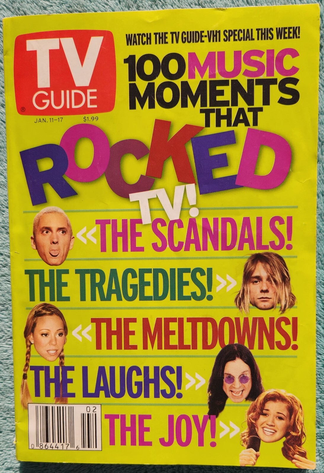 100 Music Moments That Rocked TV 2003 TV Guide Complete Issue 230 Pages