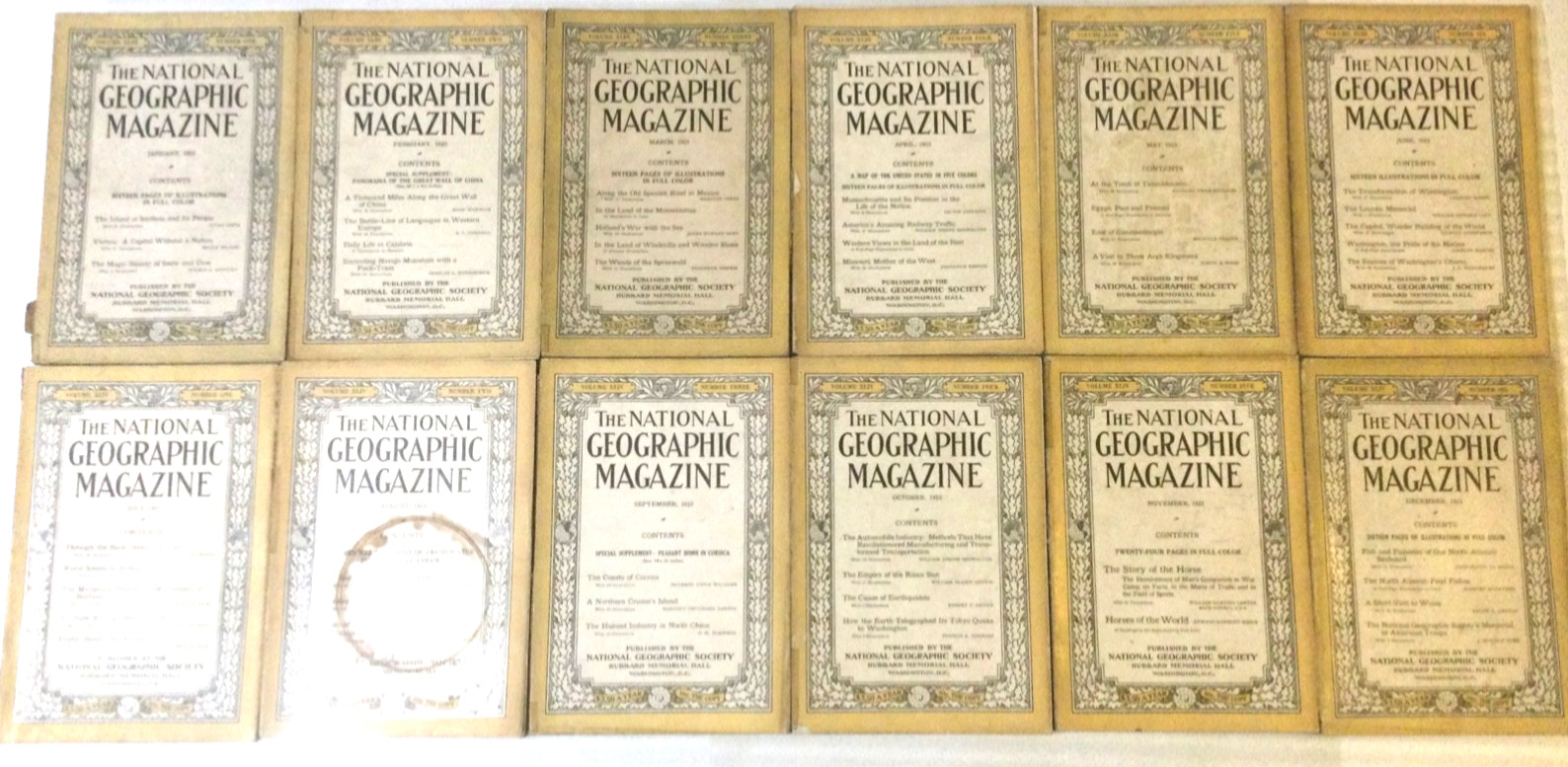 1923 The National Geographic Magazine COMPLETE COLLECTION ANTIQUE LOT SET RARE