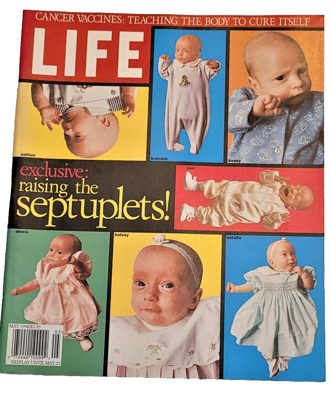 May, 1998 LIFE Magazine Septuplets Cancer ads FREE SHIP 5 1990s ads McCaughey