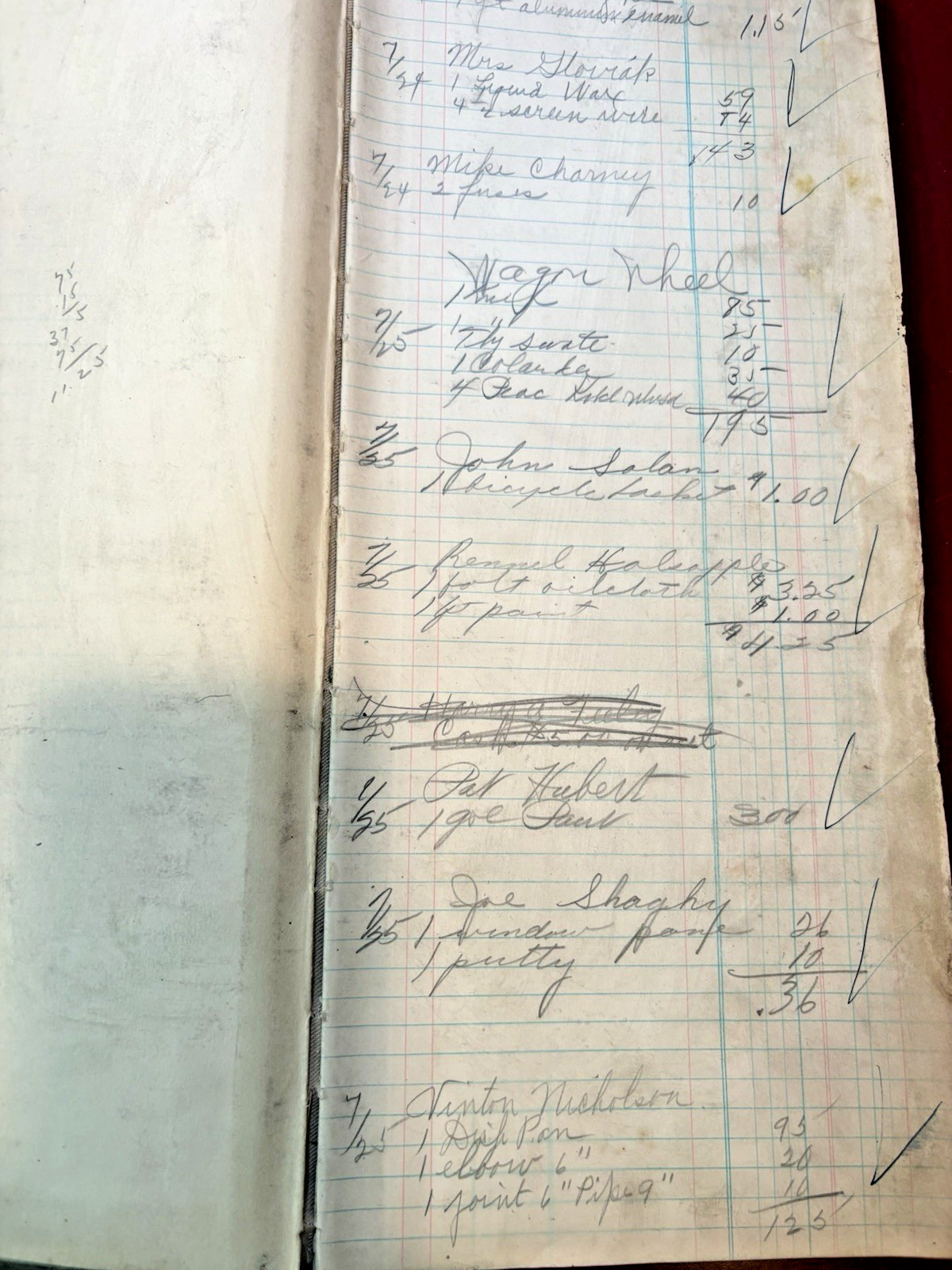 Old Vintage Store Ledger July 1941 Pennsylvania Coal town