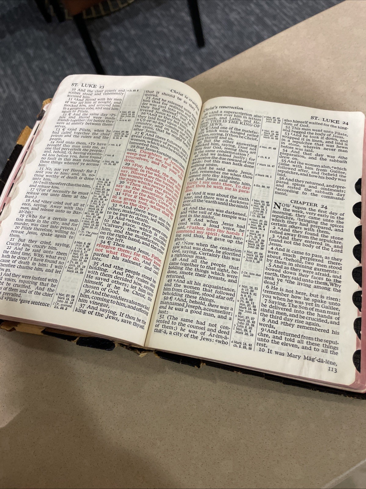 The Holy Bible King James Version Red Letter Concordance Harper & Brothers 1951