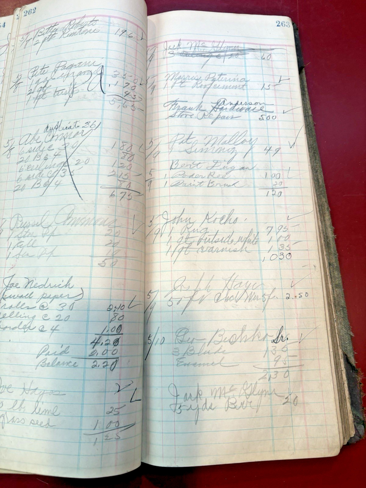 Old Vintage Store Ledger 1943 Pennsylvania Coal town