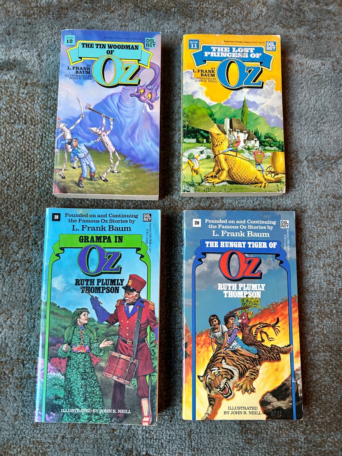 Del Rey WIZARD OF OZ Book Lot #11 12 18 20 by L. FRANK BAUM RUTH PLUMLY THOMPSON