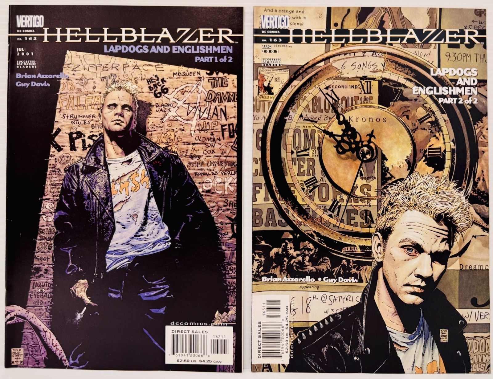 HELLBLAZER #s 162 163 Azzarello [1988 2 Comics DC/Vertigo] NM Constantine
