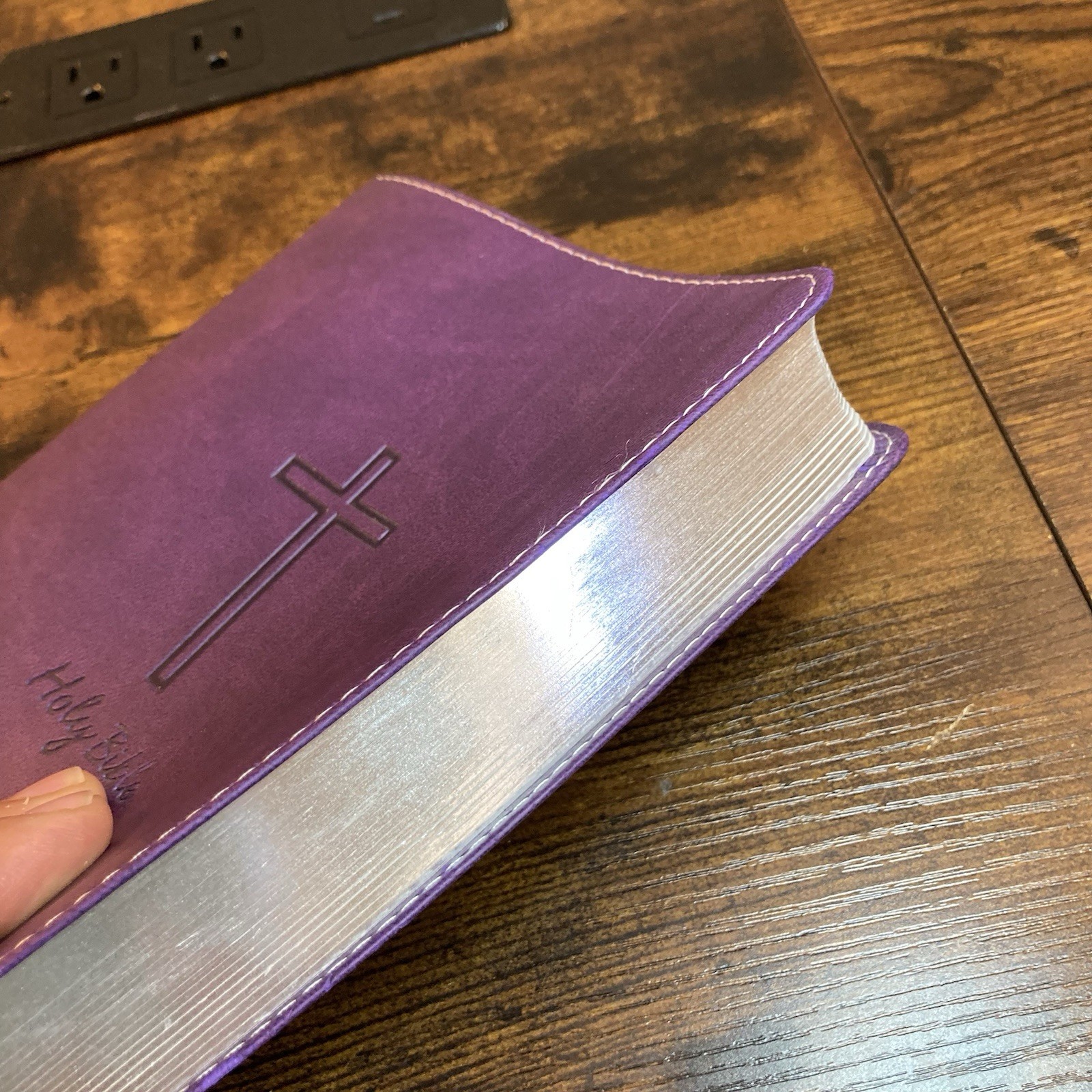 Holy Bible KJV 2016 Nelson Gift Edition LeatherSoft PURPLE Red Letter Silver Edg