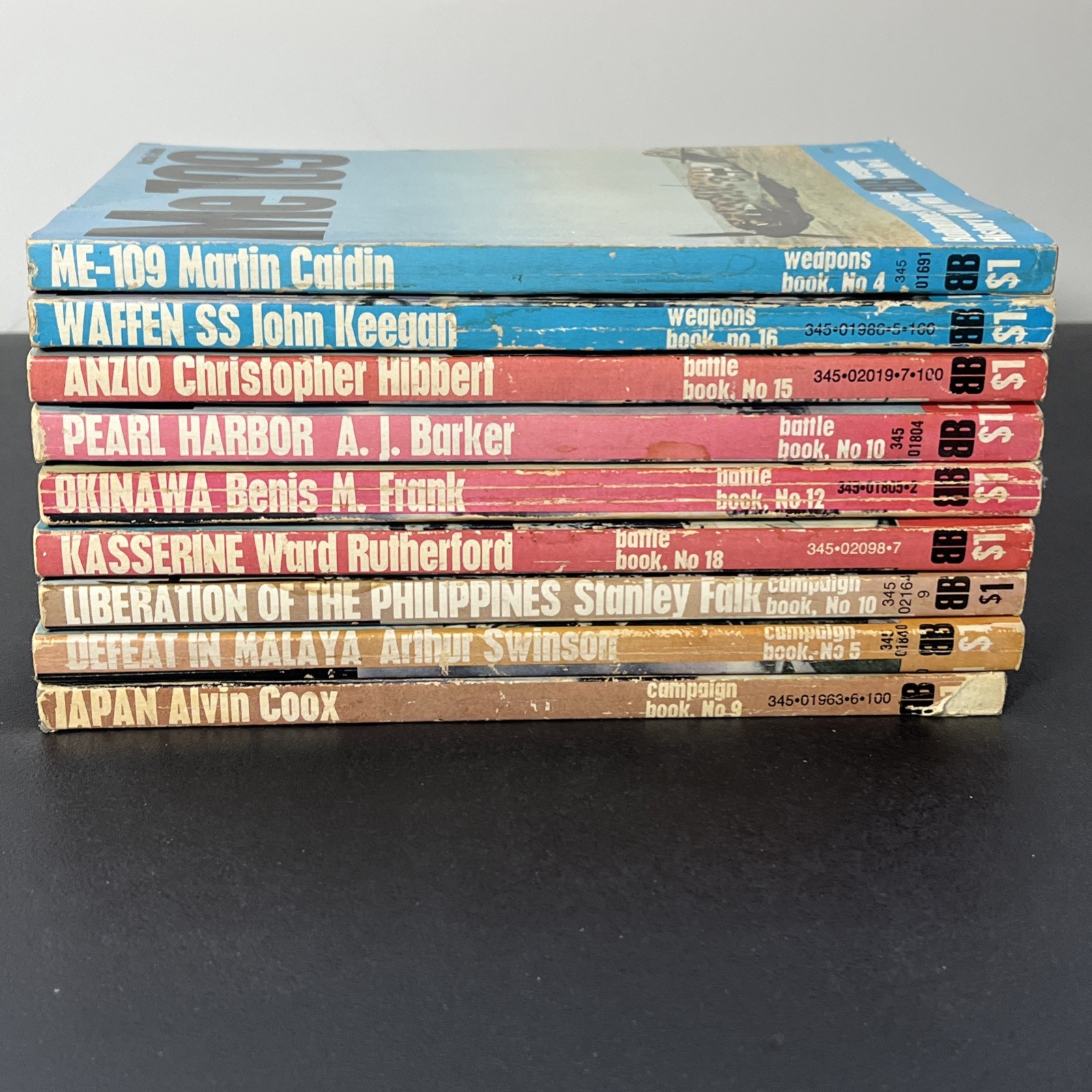 LOT OF 9 Ballantine’s Illustrated History of World War II Paperback Vintage Book