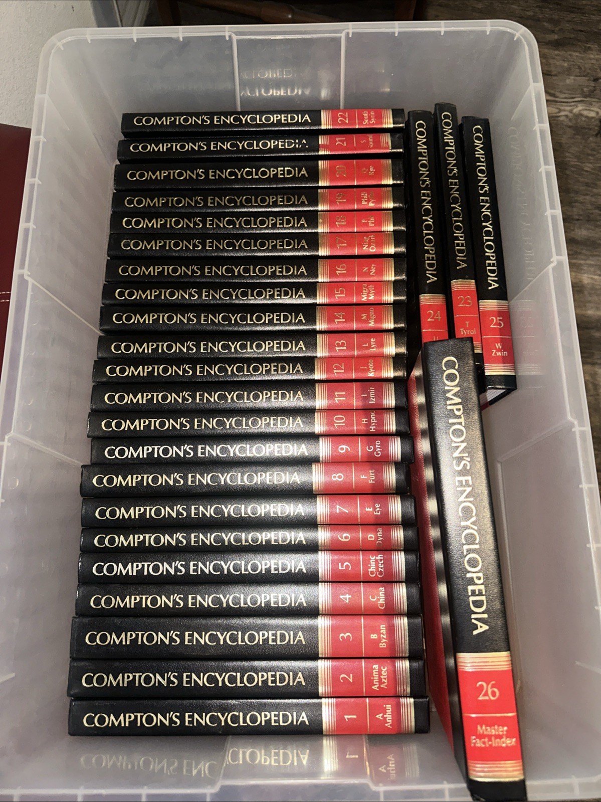1985 Compton’s Encyclopedia By Britannica Complete 26 Volume Complete Set Red