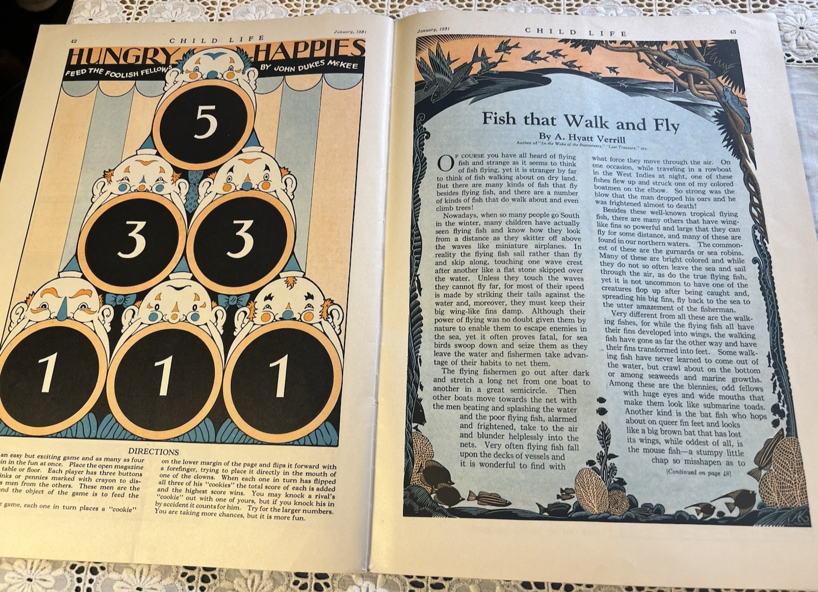January 1931 Child Life: The Children’s Own Magazine Complete 52 Pages Wonderful
