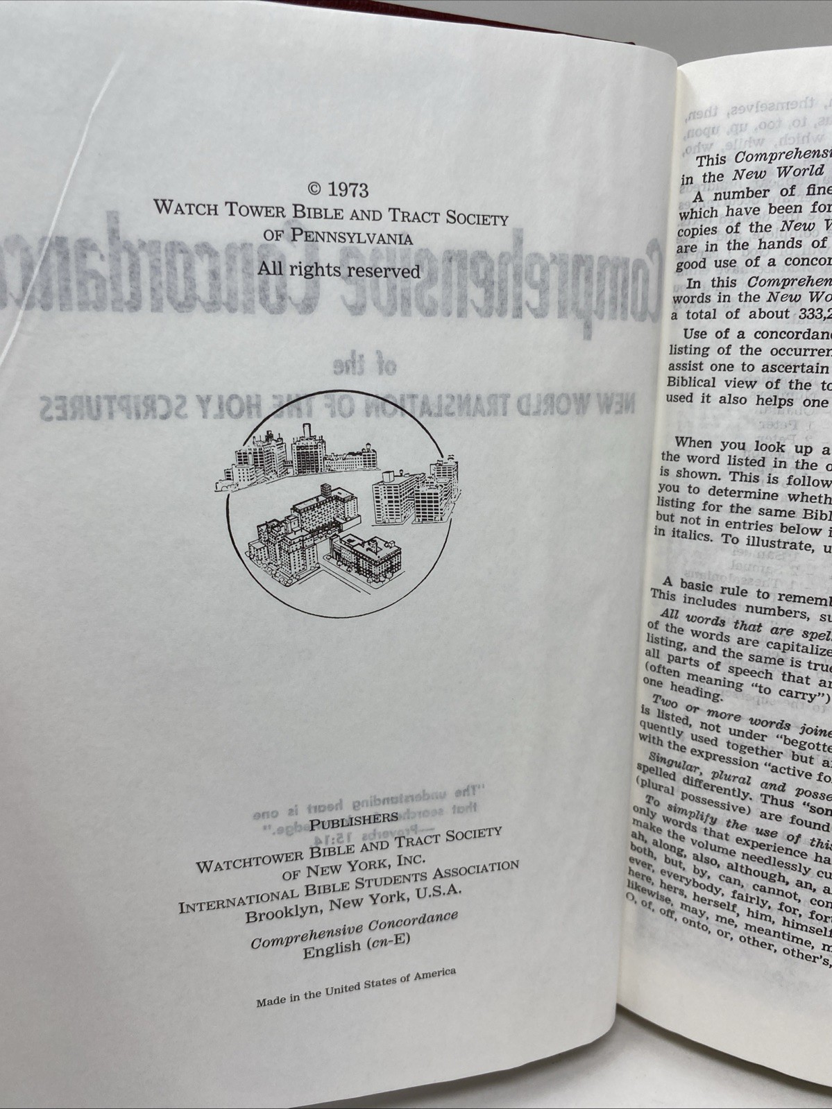 Comprehensive Concordance New World Translation Hardcover 1973 Clean Pages