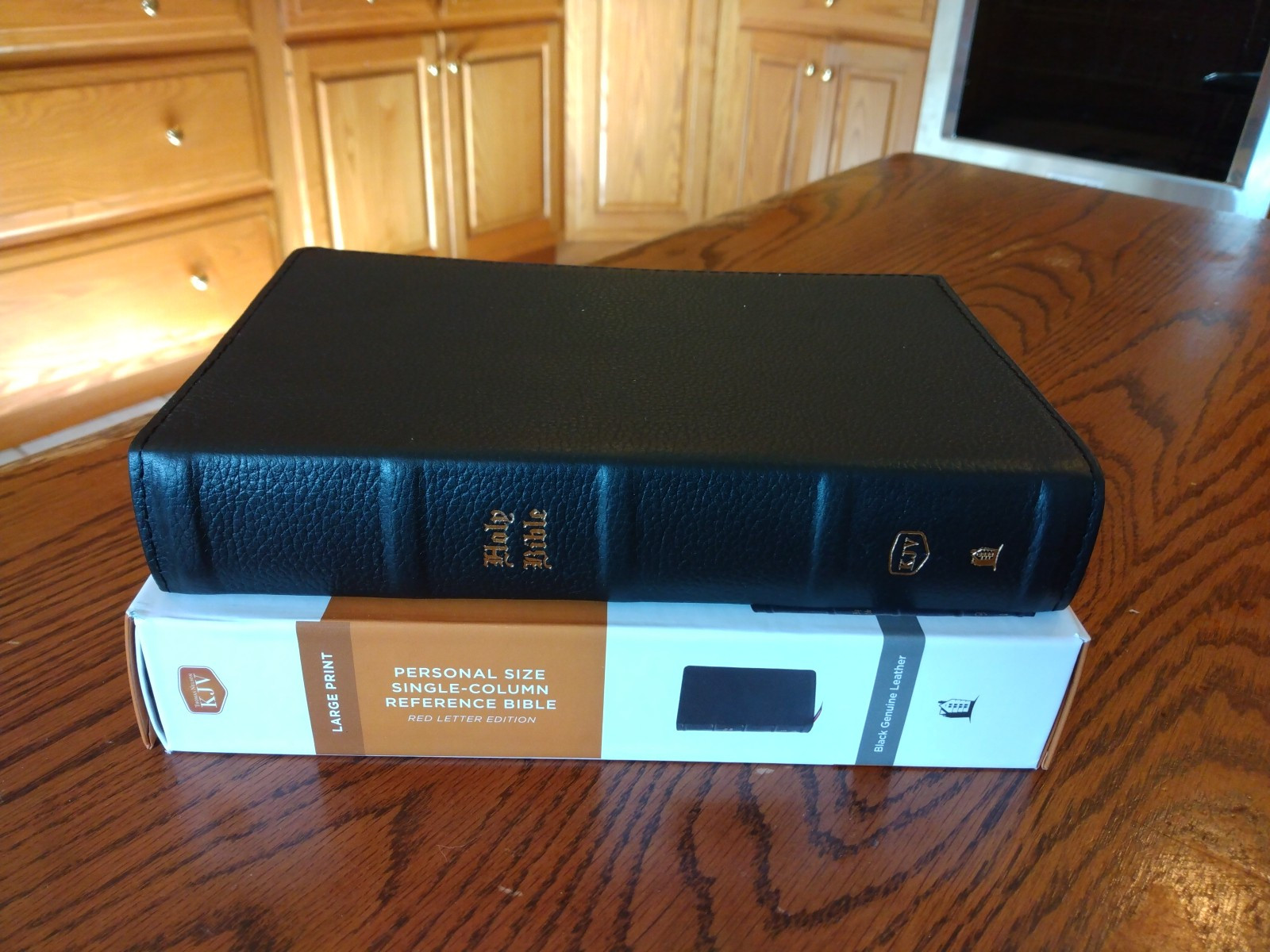 KJV Personal Size LARGE PRINT Reference Bible Genuine Bk Leather~ Retails 109.99