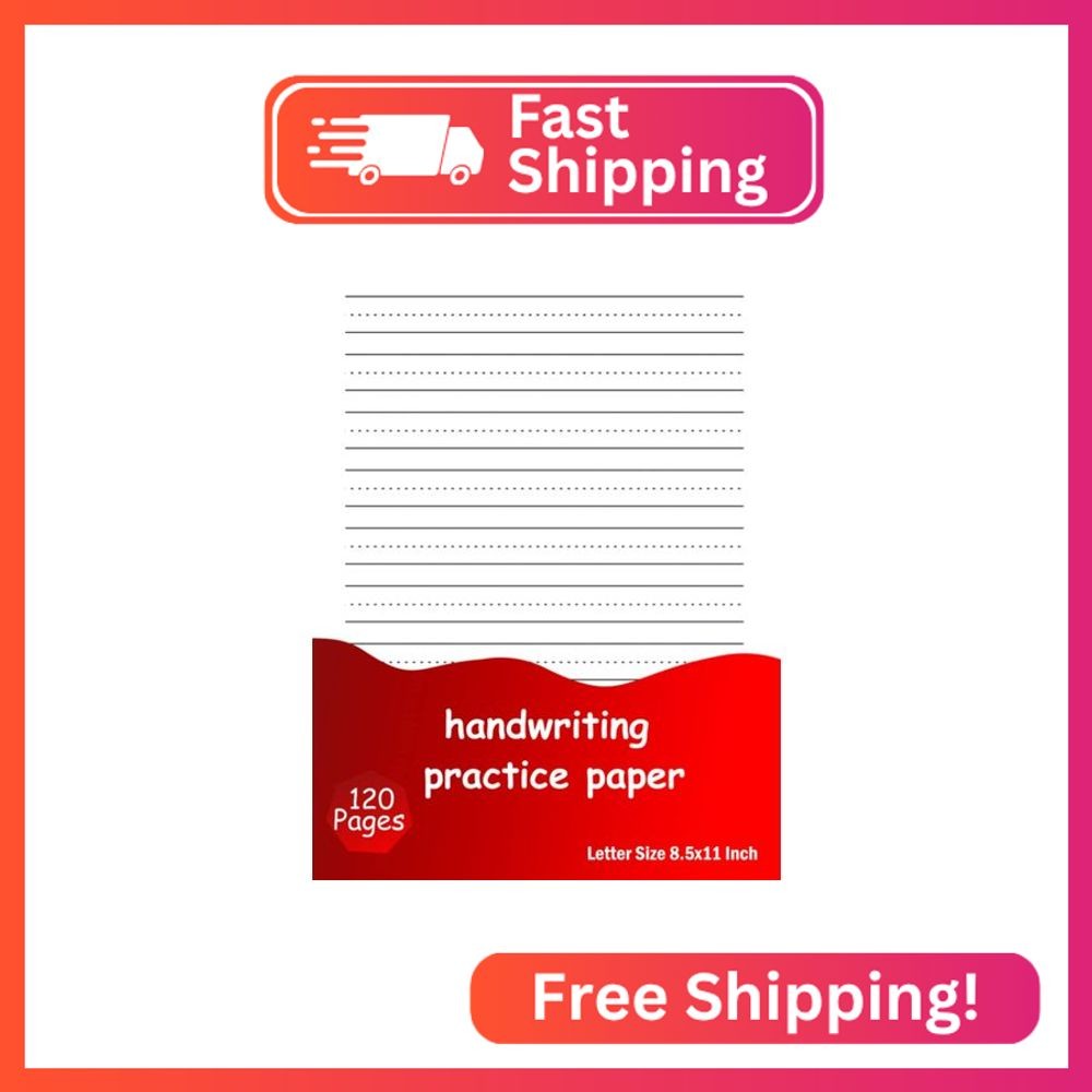 Handwriting Practice Paper: 120 Pages, Blank Dotted lined Paper For Students Lea