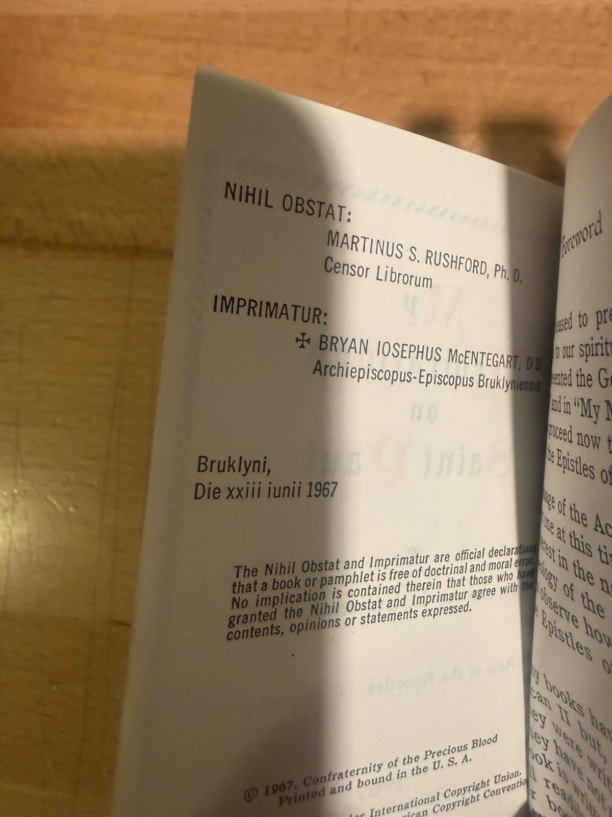 My Meditations on St. Paul 1967 Pocket Book by Father James E. Sullivan Pre Own