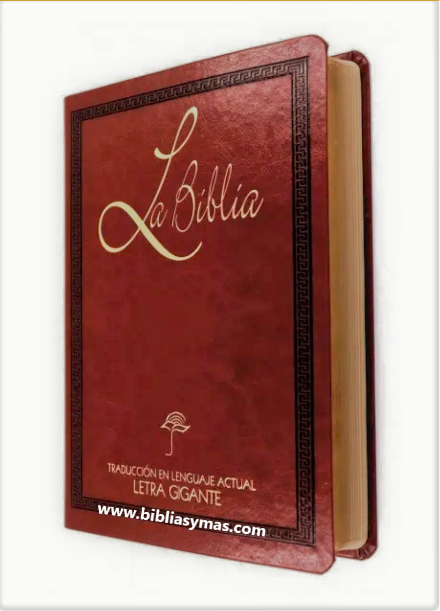Biblia en Lenguaje Actual Letra Gigante Imitacion Piel Cafe “Personalizada”