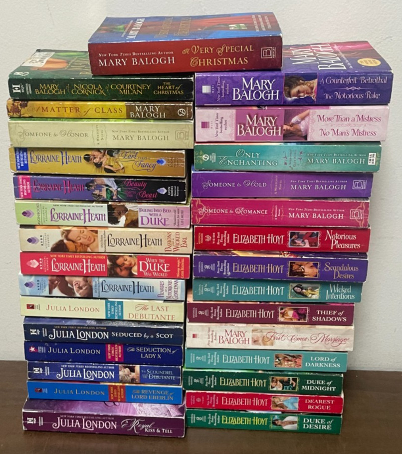 Regency ROMANCE Book Lot of 30 mixed Popular Authors Paper Back Novels Novellas