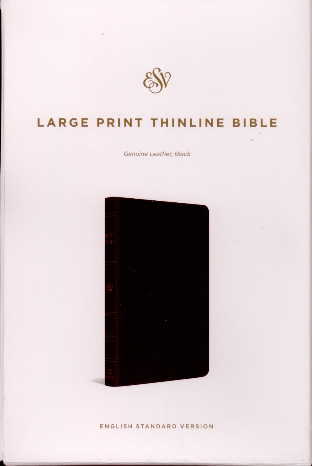 ESV Large Print Thinline Bible (Genuine Leather, Black) by Esv Esv Bibles (2017,