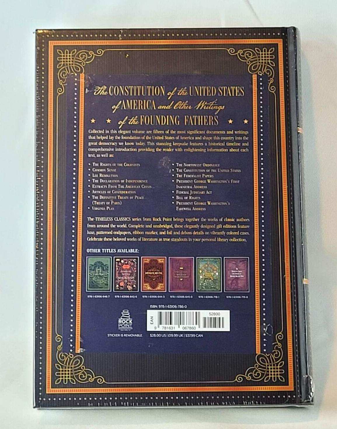 THE CONSTITUTION, FEDERALIST PAPERS, COMMON SENSE… Deluxe Hardcover NEW SEALED