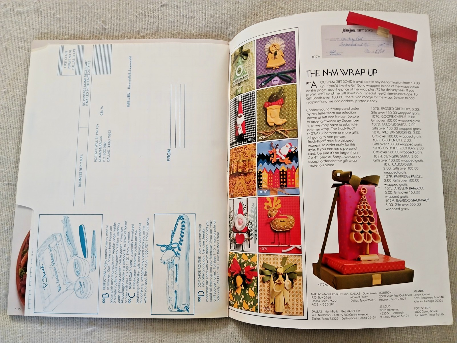 Vintage Neiman Marcus Department Store Christmas Book 1975 Catalog w/ Order Form