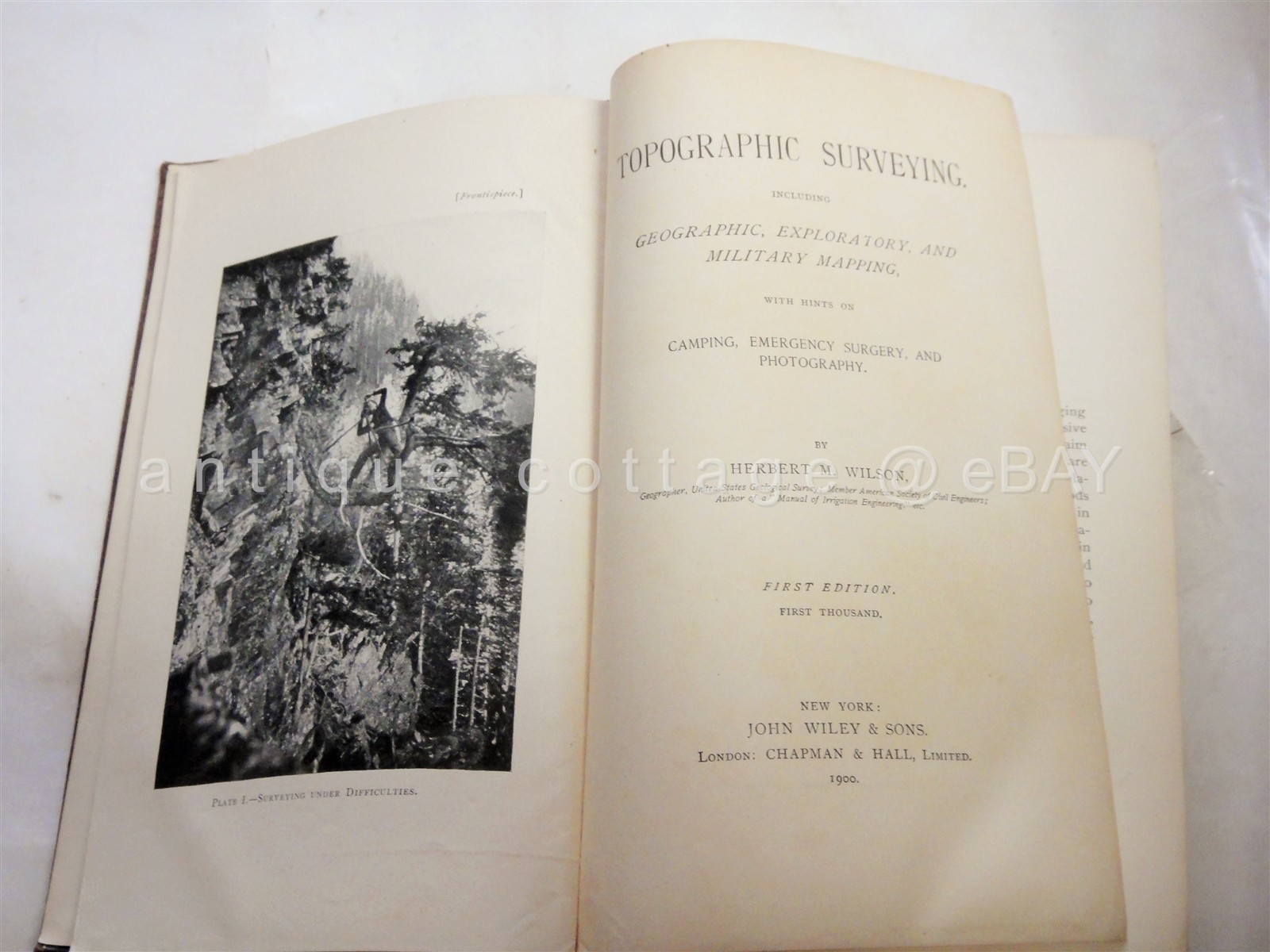 1900 antique TOPOGRAPHIC SUREYING 1st 1000 GEOGRAPHIC MILITARY MAPPING bumstead