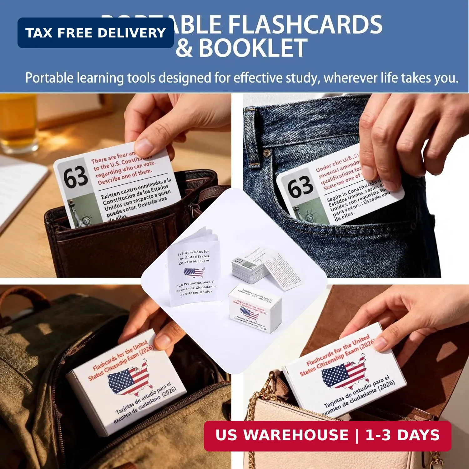 US Citizenship Flash Cards 2026, 128 Official USCIS Civics Questions and Answers