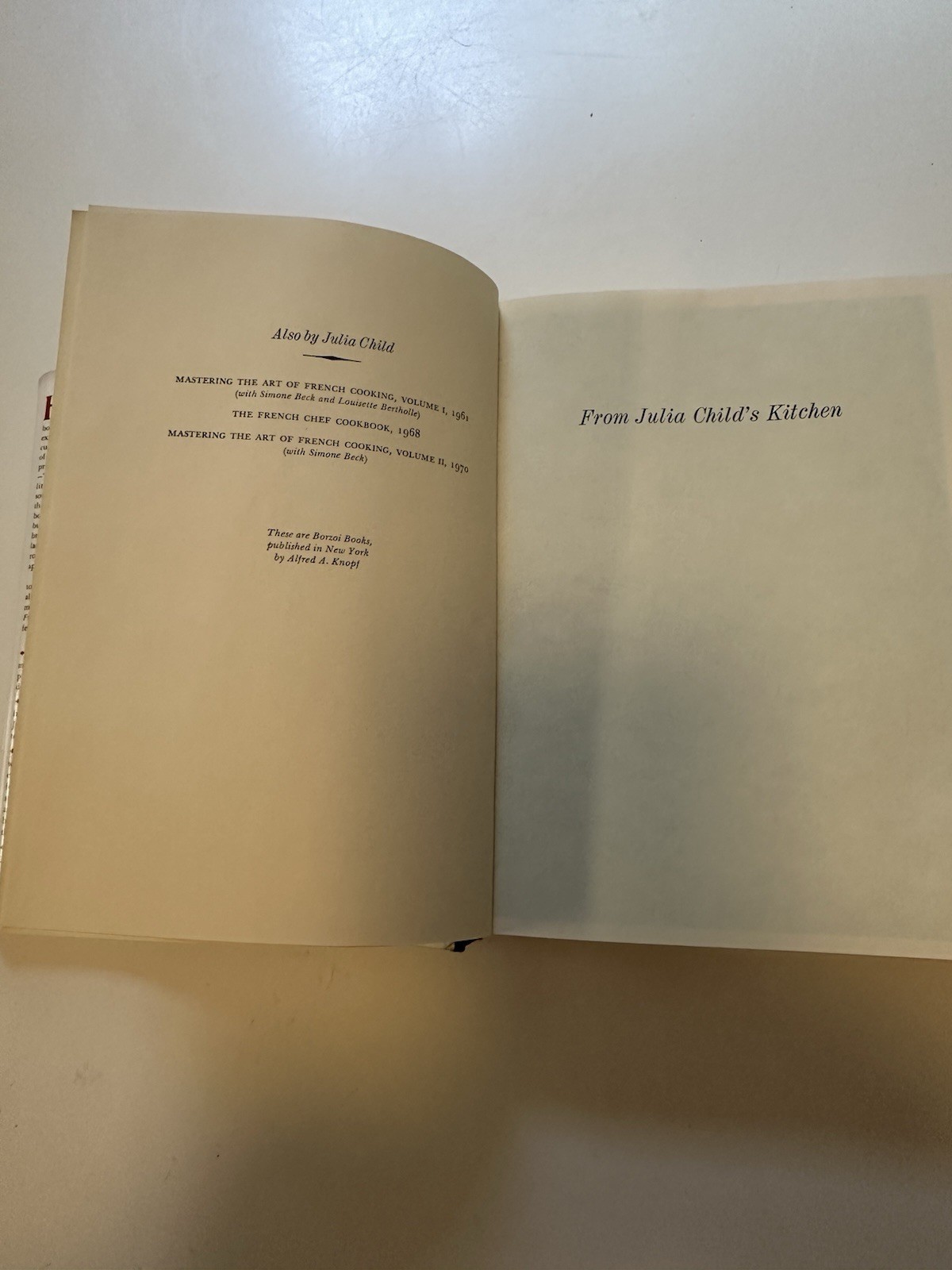 Vtg Cookbook “From Julia Child’s Kitchen” 2nd Printing, November 1975