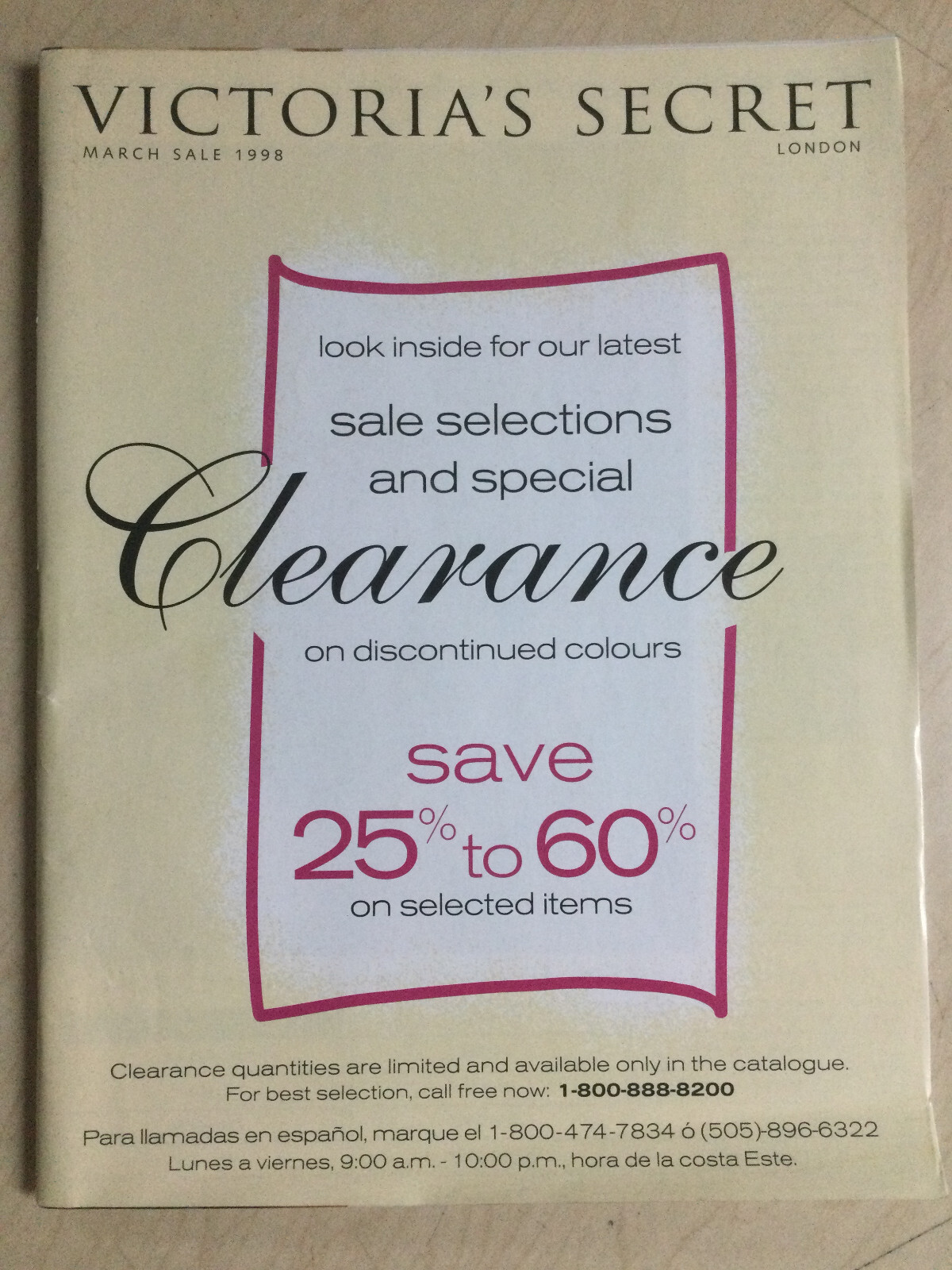 Victoria’s Secret 1998 March Sale #2 sexy Lingerie + order form intact 102 pages