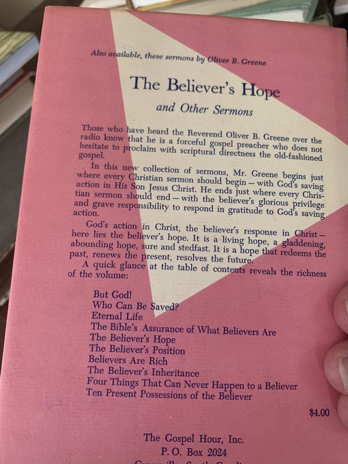 The Gospel According to John, Volume I Oliver B Greene Hardcover 1966 excellent
