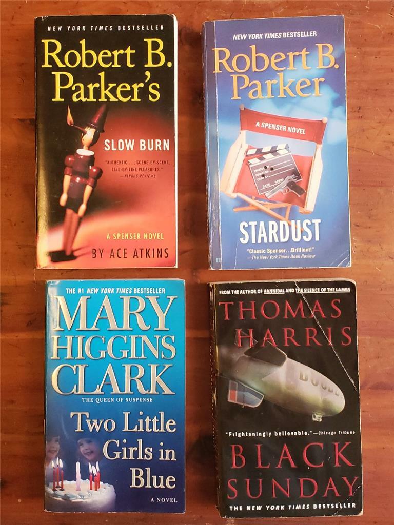 4 Books Mystery HIGGINS CLARK TWO GIRLS HARRIS BLACK PARKER SLOW BURN STARDUST