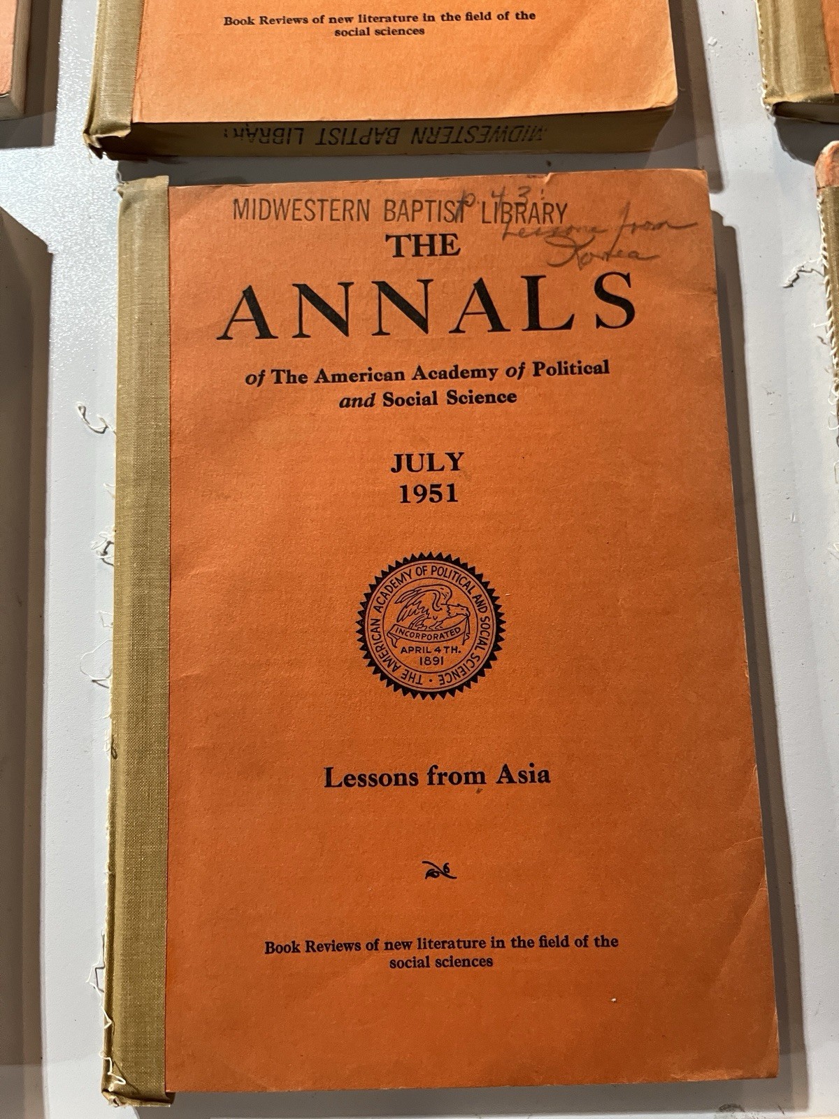 The Annals of the American Academy of Political and Social Science Lot 8 Books