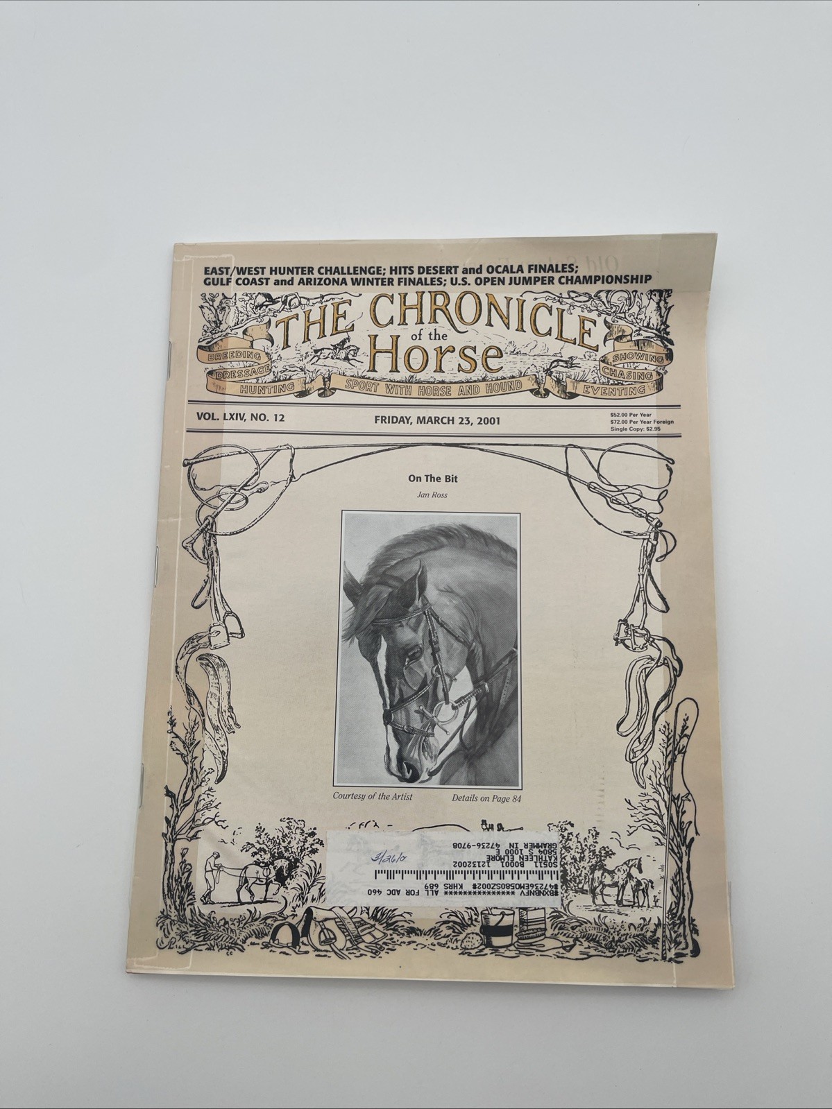 The Chronicle Of The Horse March 23, 2001 – On The Bit By Jan Ross