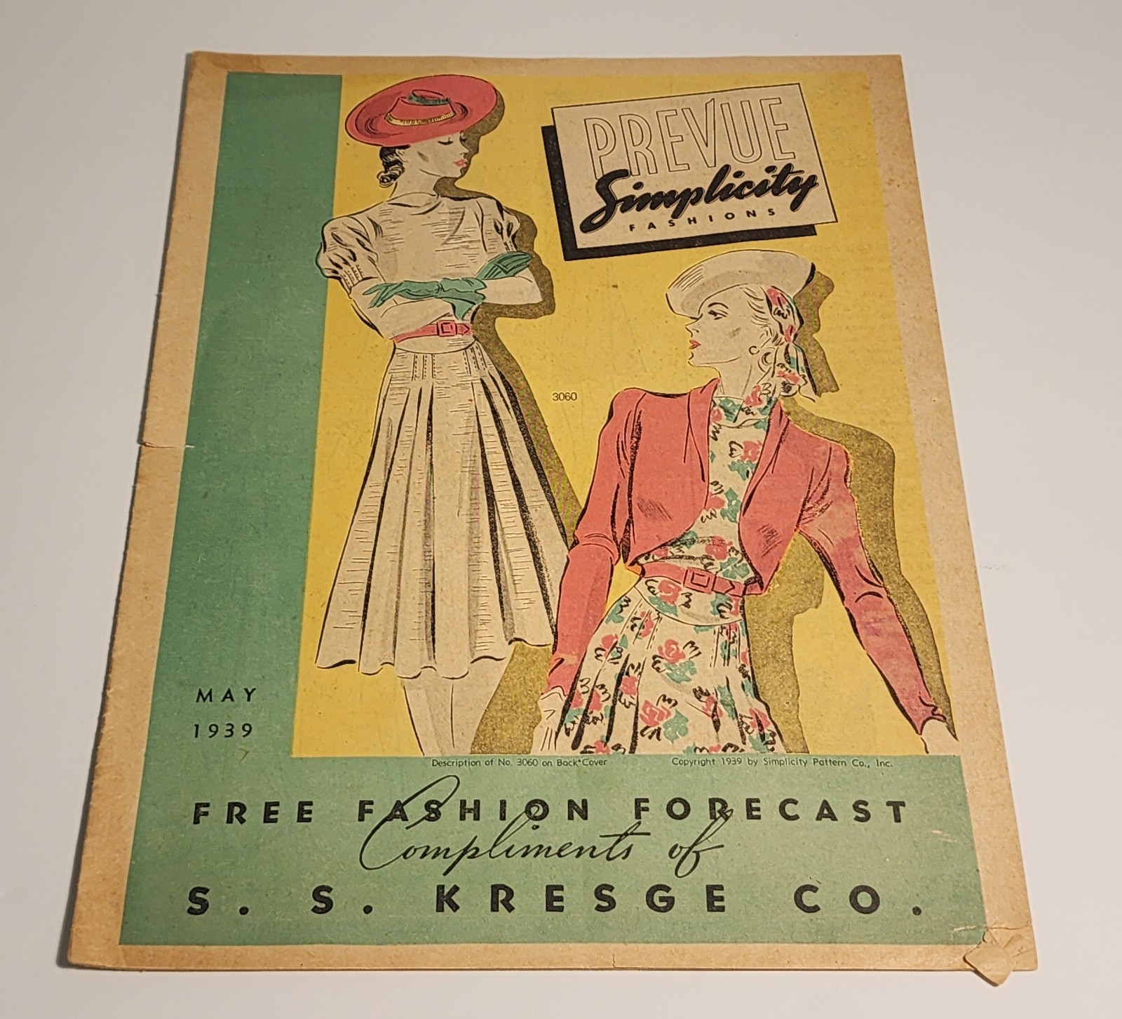 1930s Simplicity Fashion Prevue Dress Pattern Catalog Circular May 1939