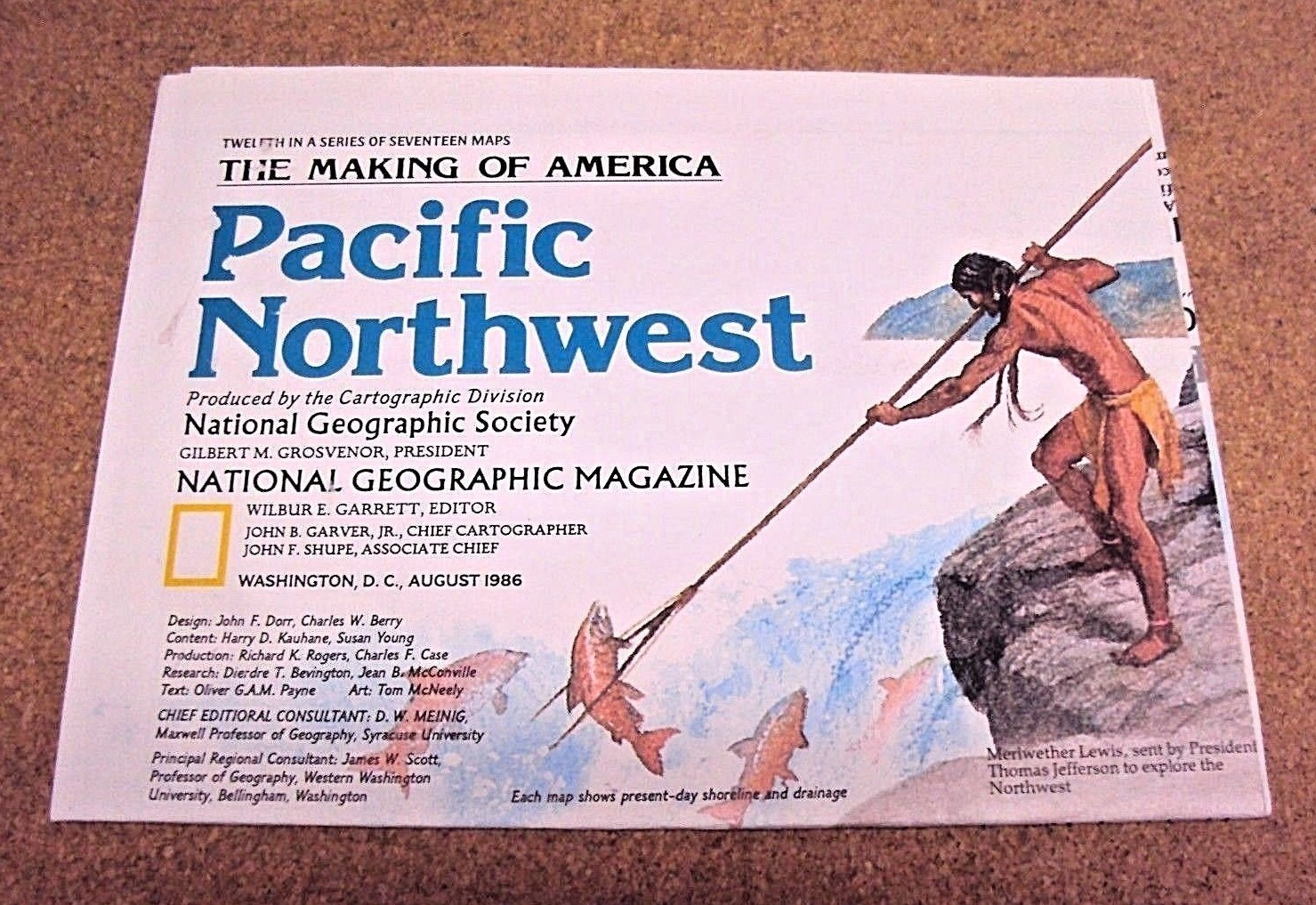 National Geographic August 1986 Map The Making of America Pacific Northwest