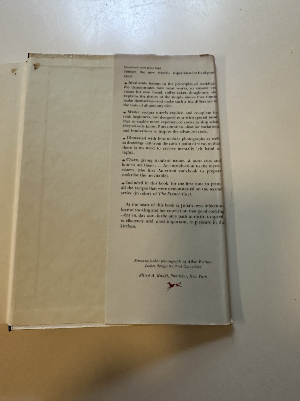 Vtg Cookbook “From Julia Child’s Kitchen” 2nd Printing, November 1975