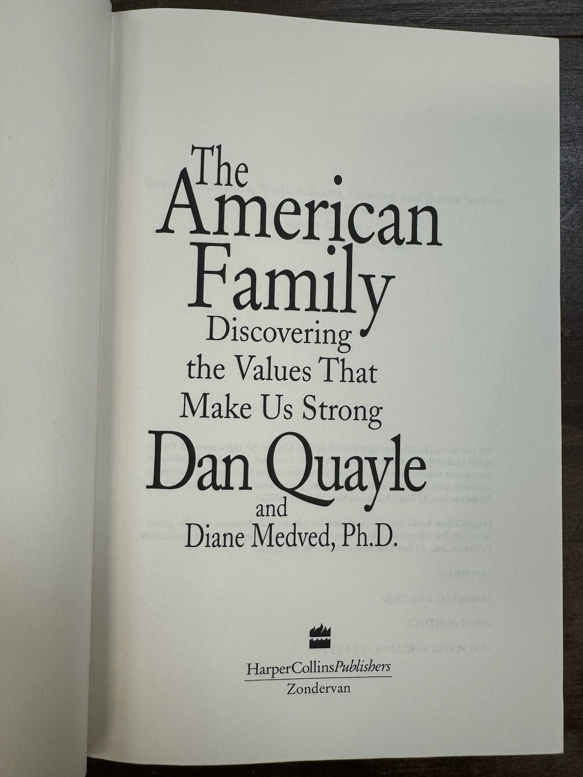 The American Family by Dan Quayle SIGNED 1st Edition w/ DJ