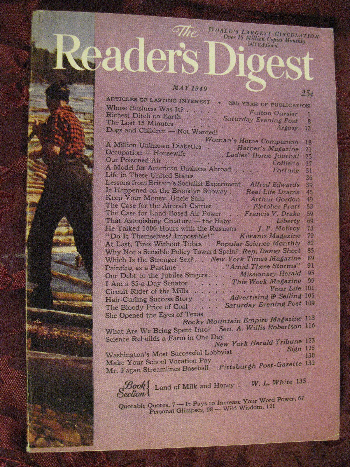 Reader’s Digest May 1949 J P McEvoy Fletcher Pratt Fulton Oursler Arthur Gordon