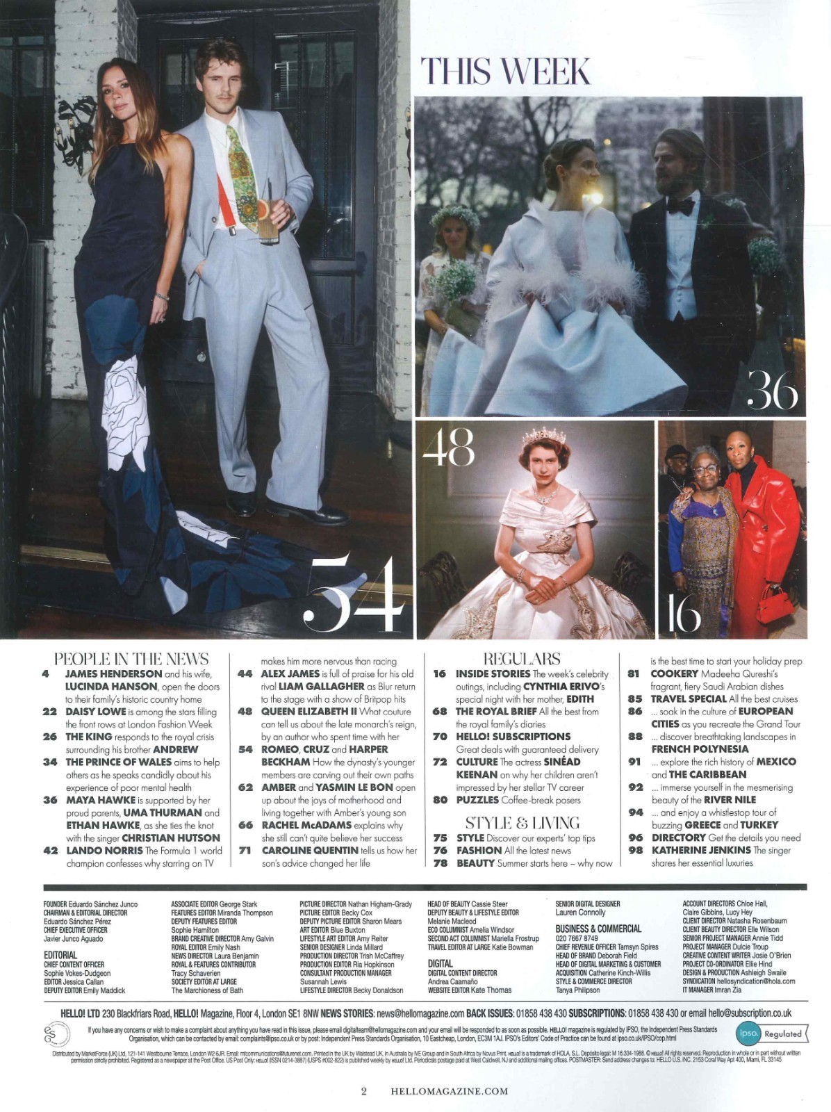 UK HELLO! Magazine: King Charles, Prince Andrew, Beckhams, Lando Norris, 2.3.26