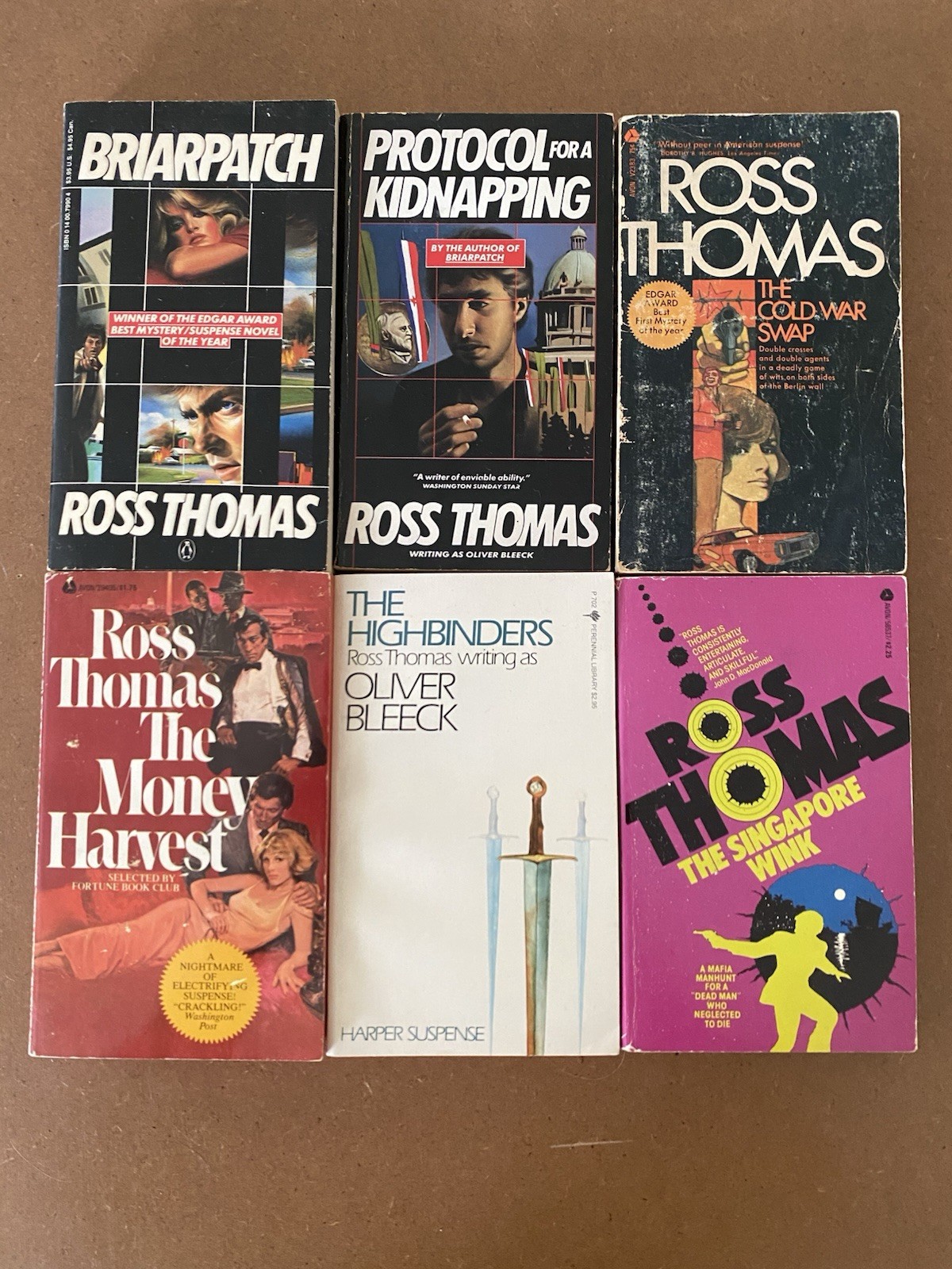 Ross Thomas vintage 6 pb lot – Briarpatch, Cold War Swap, Money Harvest, more!