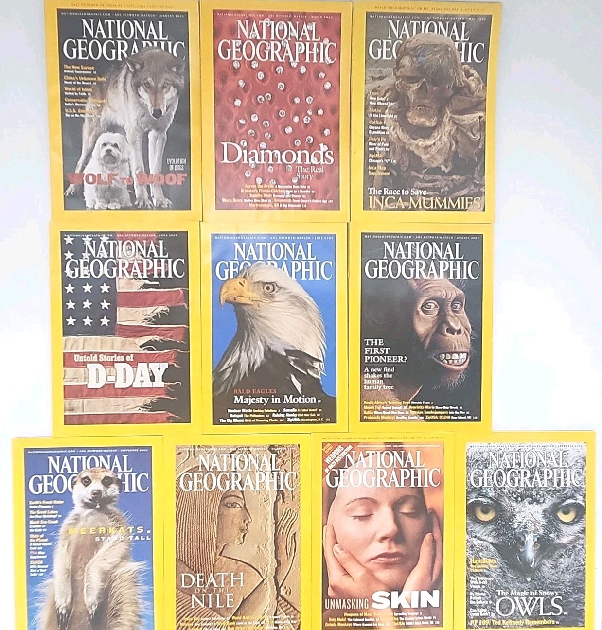 National Geographic 2002 January, March, May – December Wolf to Woof / Diamonds