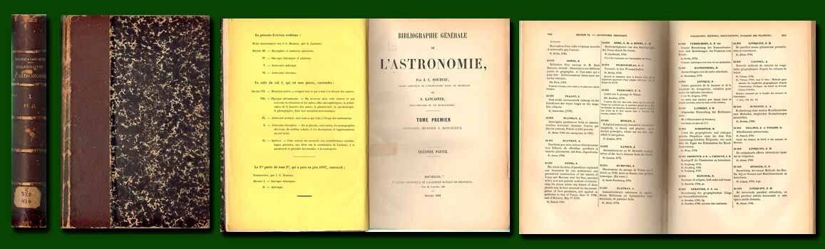1889 Classic ASTRONOMY Reference/Houzeau & Lancaster/Leatherbound/800+ Pages