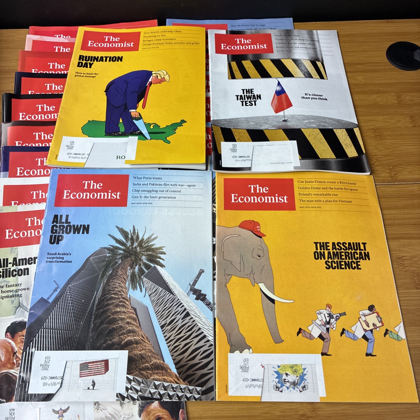 Lot of 27 The Economist Magazines from 2025 Trump Politics News World Events