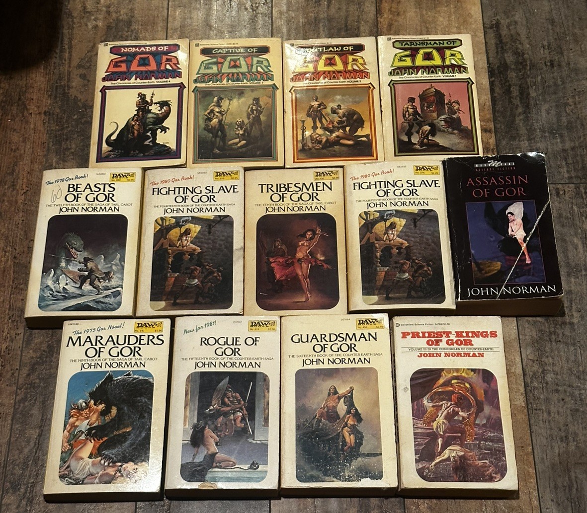 John Norman GOR Series Paperback PB DAW, DelRey Masquerade Lot Of 13