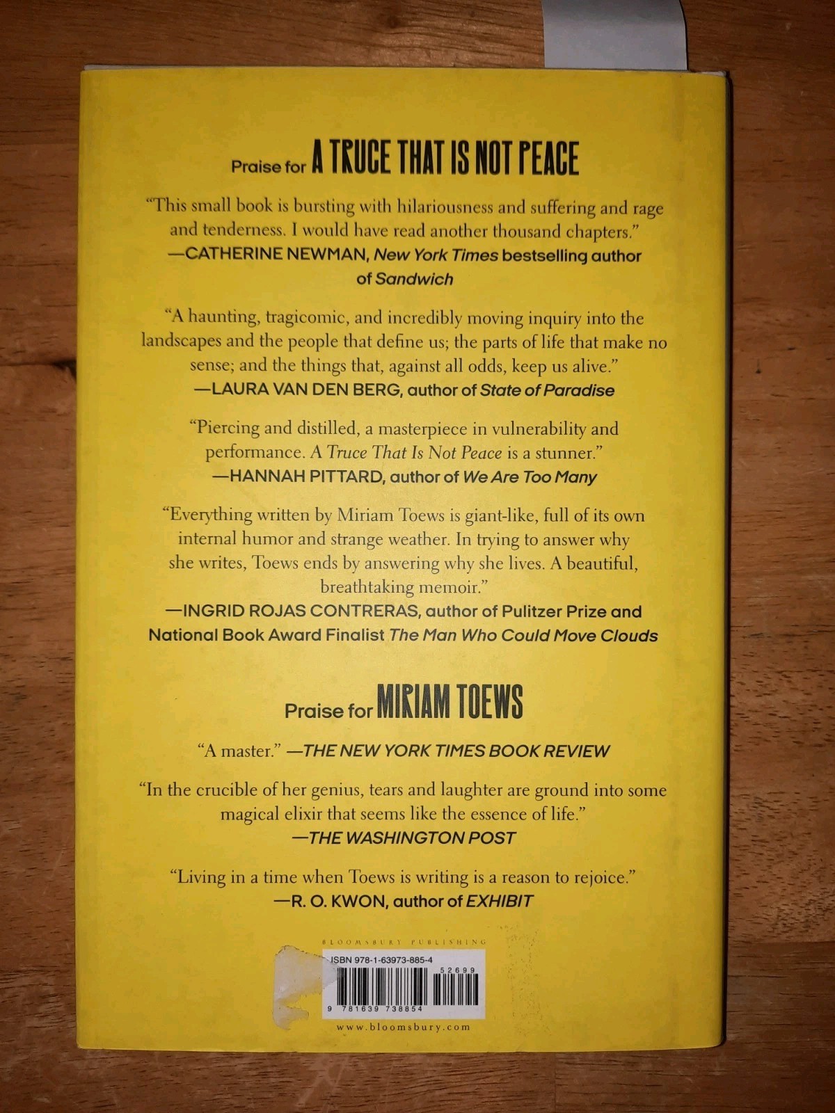 Miriam Toews A Truce That Is Not Peace Signed Edition Book