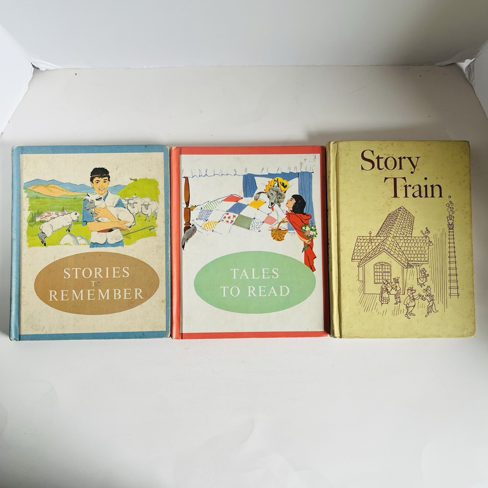 Lot of 3 Vintage 1960s Elementary School Textbook Readers Stories Illustrated