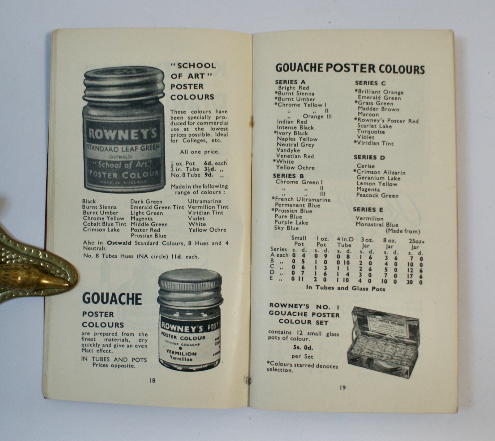Rare Rowney’s Pocket Catalogue Of Artists’ Materials, Illustrated, 96p. 1930’s