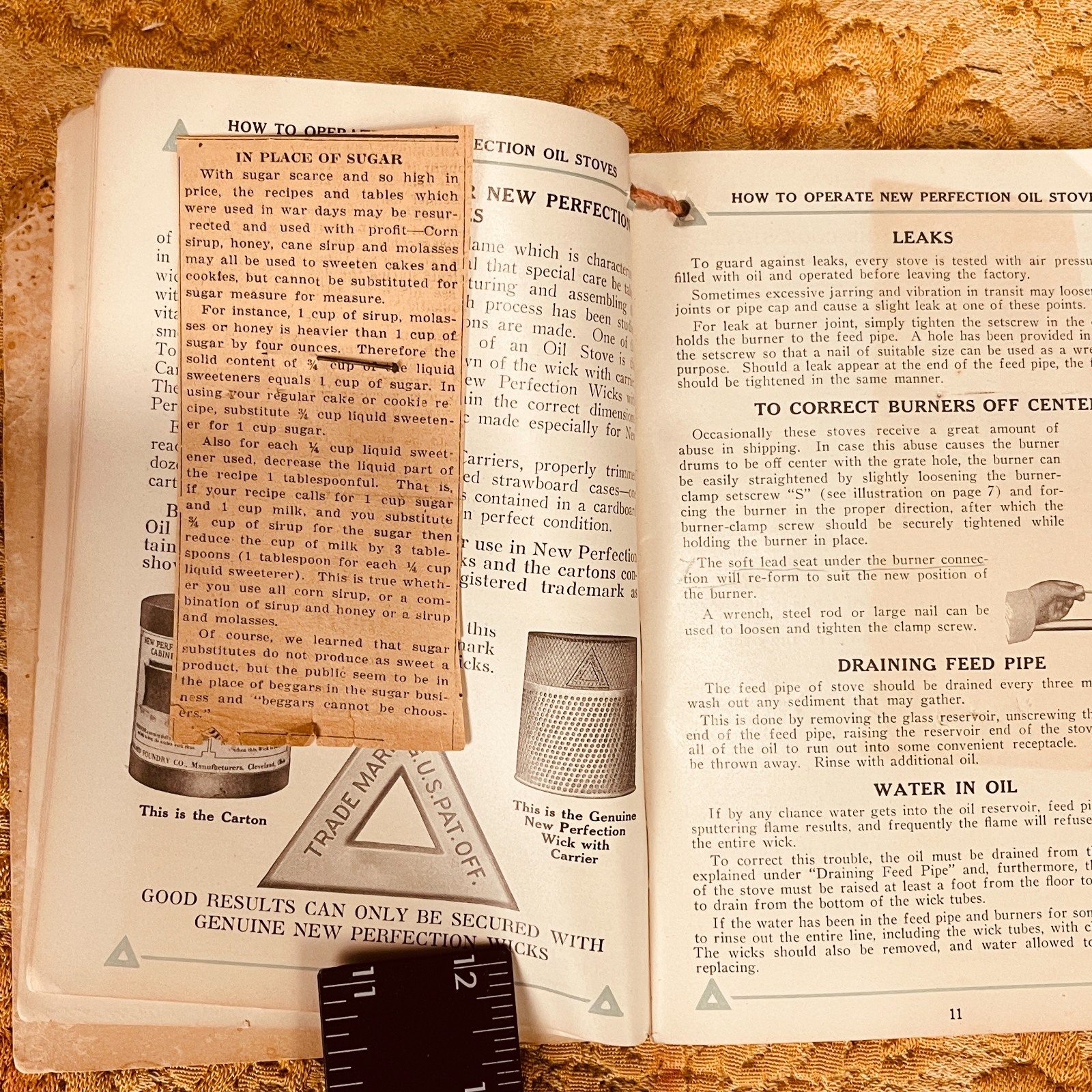 1920s/30s New Perfection Cookbook + Directions + Clippings and Recipes