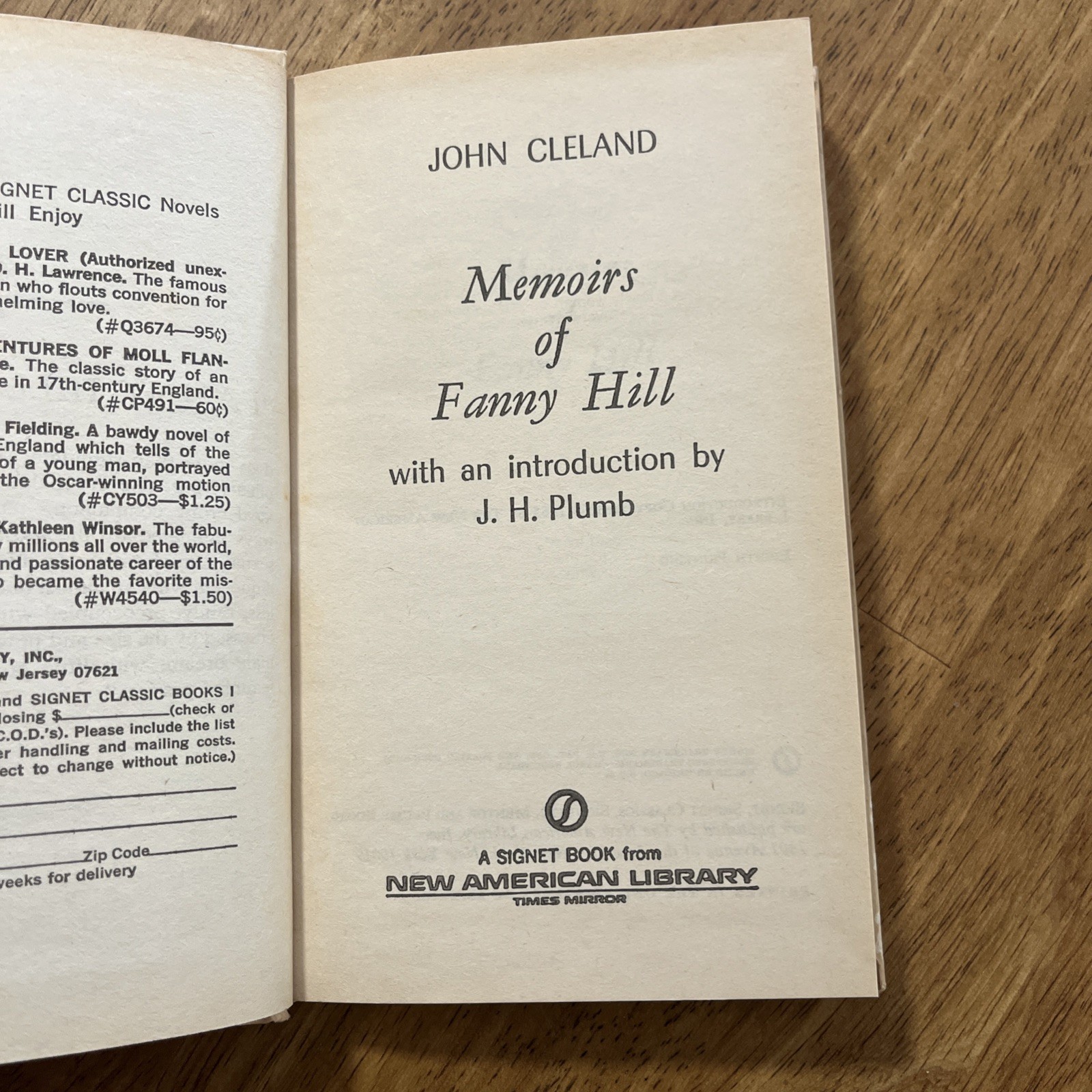Memoirs Of Fanny Hill 1965 HARDCOVER 8th Printing 221 pages John Cleland Erotica