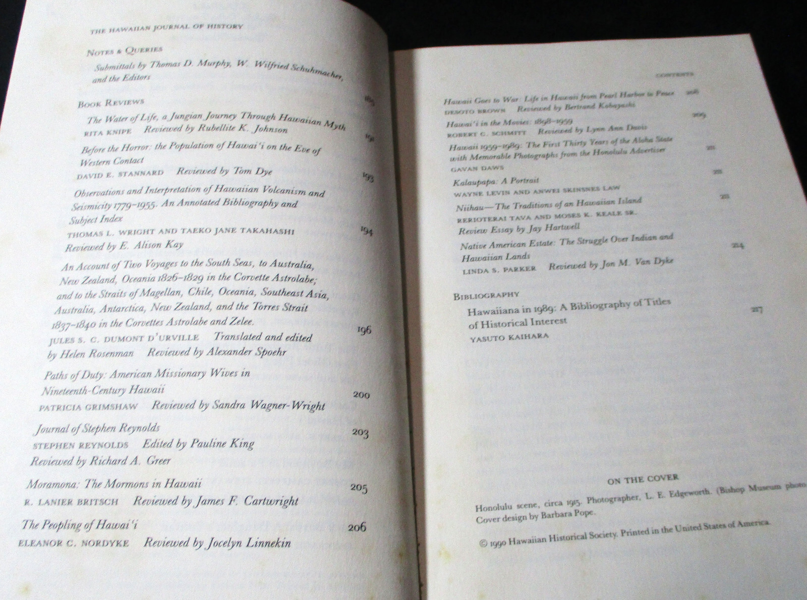 2 HAWAIIAN JOURNAL OF HISTORY 1990 V24 and 1991 V25 Hawaiian Historical Society