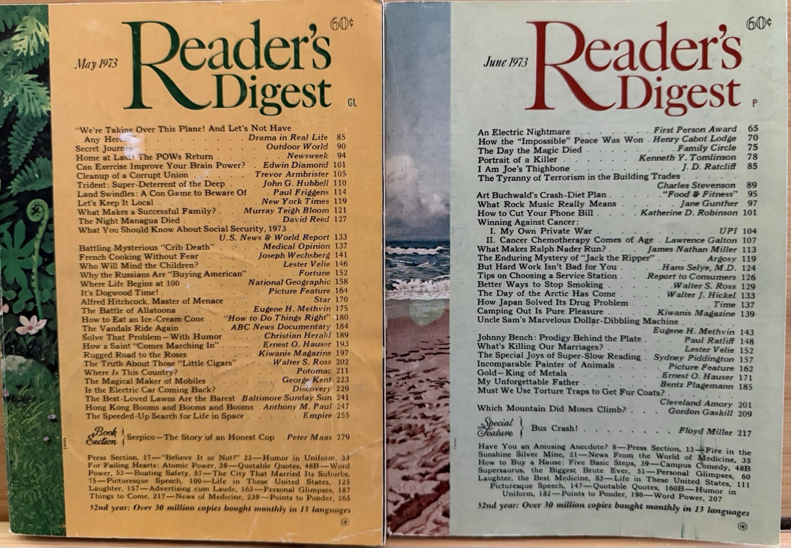 1973 May June READER’S DIGEST MAGAZINE Vintage Retro Timeless Short Stories