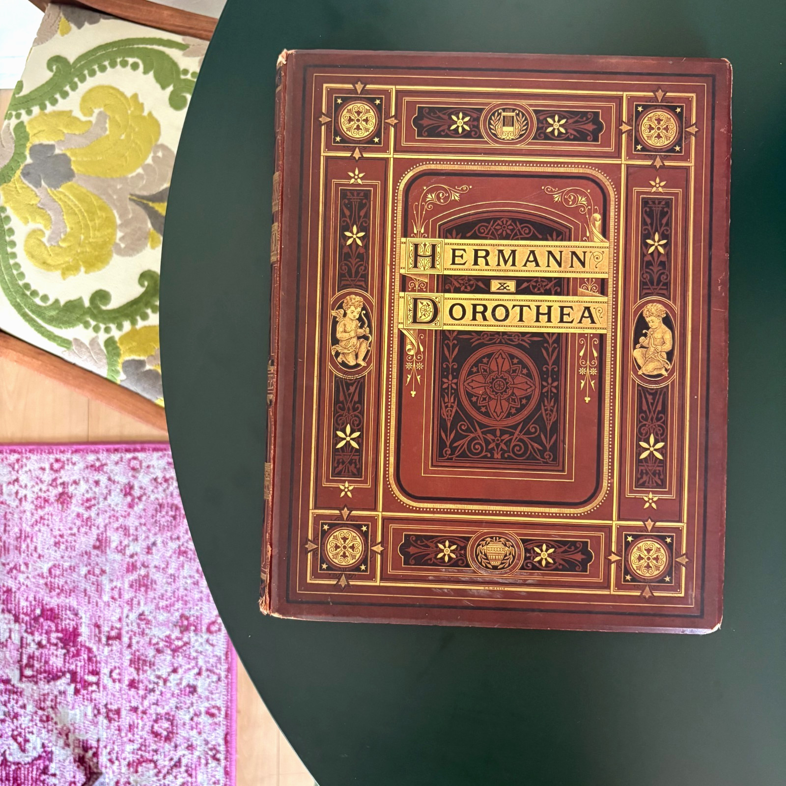 Hermann and Dorothea, Goethe, Circa 1874. Antique Illustrated Hardcover Rare