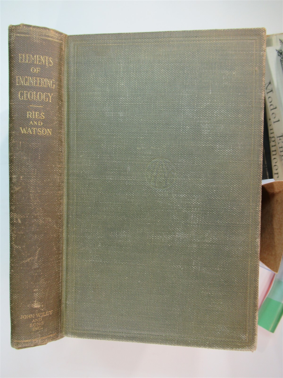 1921 1st ed ELEMENTS OF ENGINEERING GEOLOGY Ries Warson HC 6×9 365 pages
